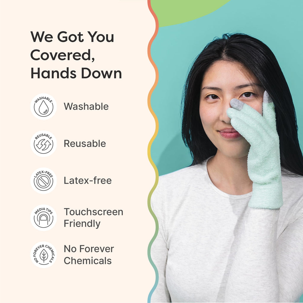 ZenToes moisturizing gloves paired with hand lotion for skincare routine