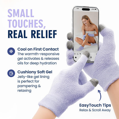 Dr. Frederick's moisturizing gloves showing plush fabric texture