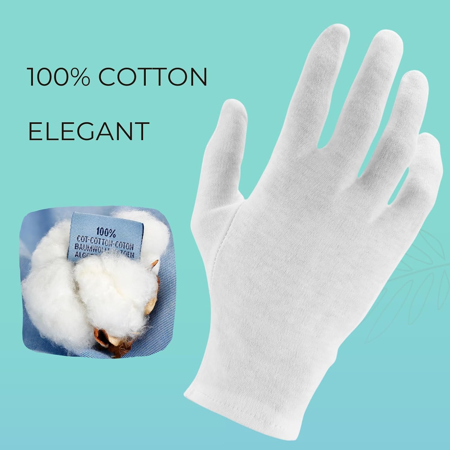 Pair Of Ansmio White 100% Cotton Gloves