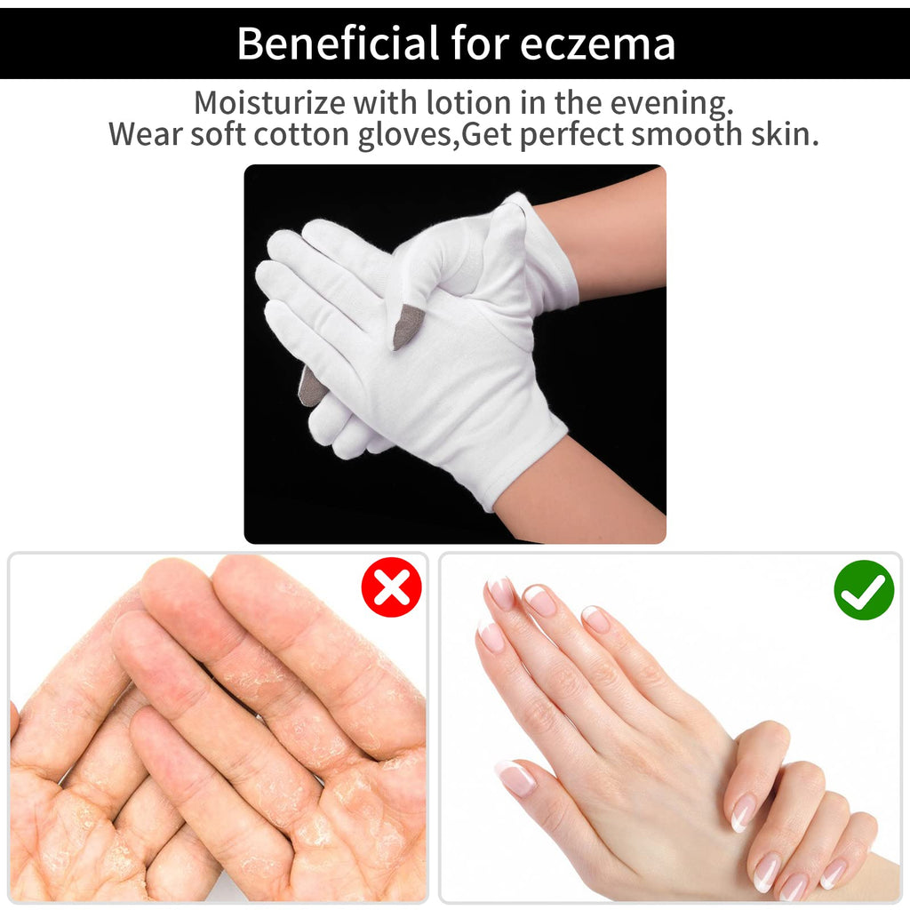 Sibba 2 pairs set of white treatment gloves laid flat