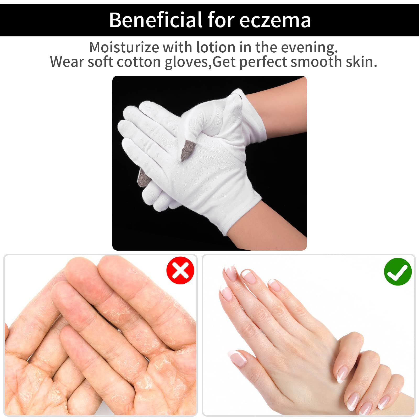 Sibba cotton gloves being used with a smartphone at night