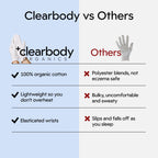Clearbody Organics organic cotton gloves with mesh laundry bag