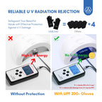Saviland UPF200 plus protection gloves worn on hands