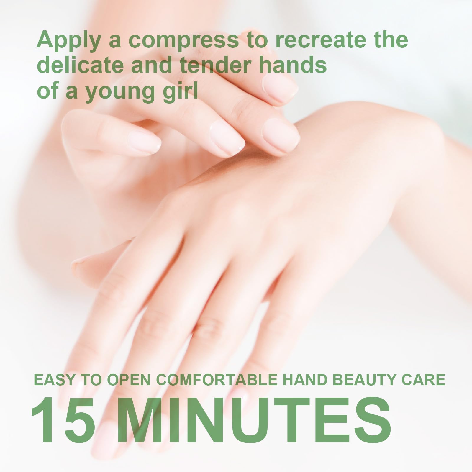 Person wearing Suladec hydrating hand gloves treatment