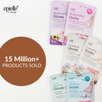 Epielle moisturizing gloves and socks packaging back view with ingredient details.