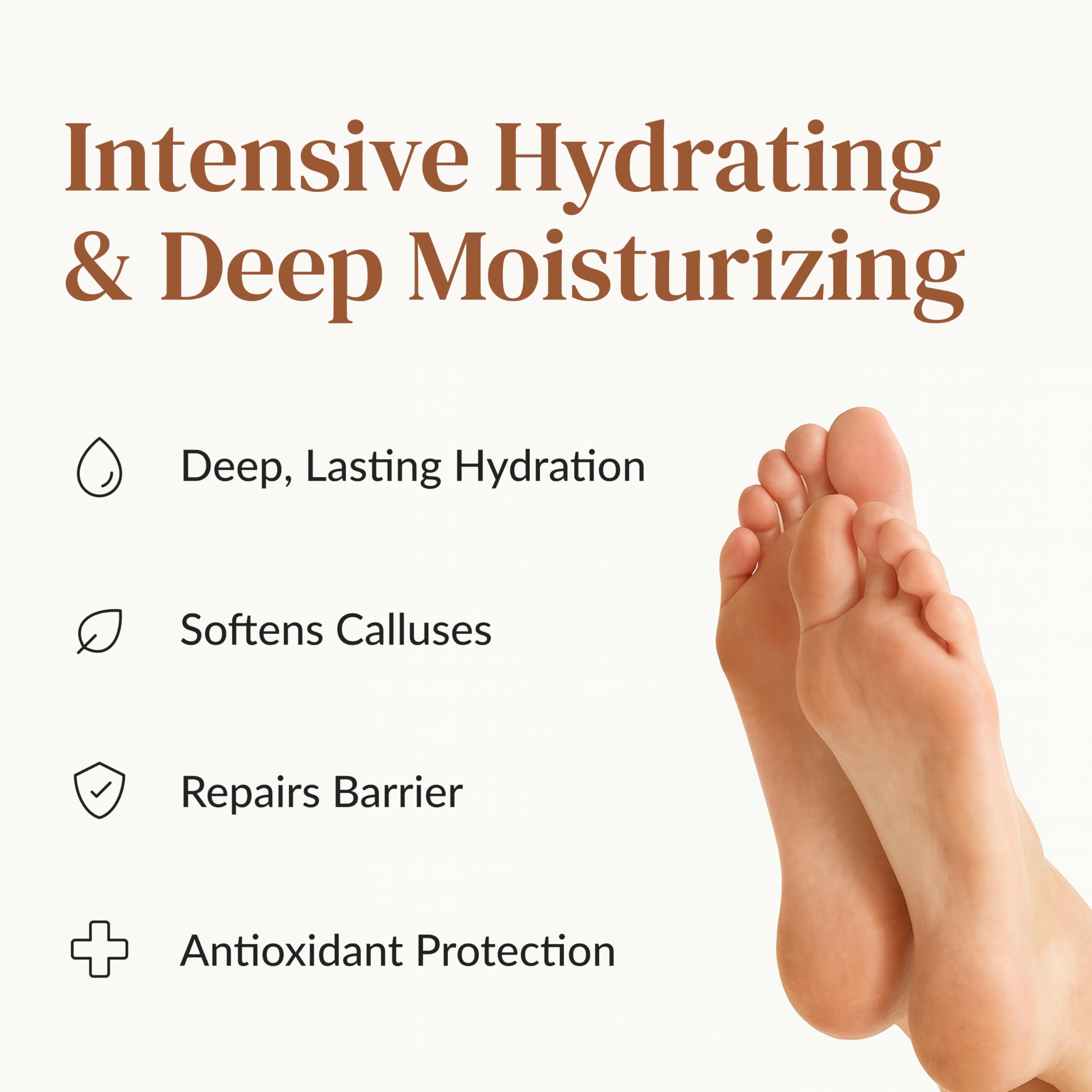 Close up of Epielle foot mask packaging showing avocado and sunflower oil ingredients