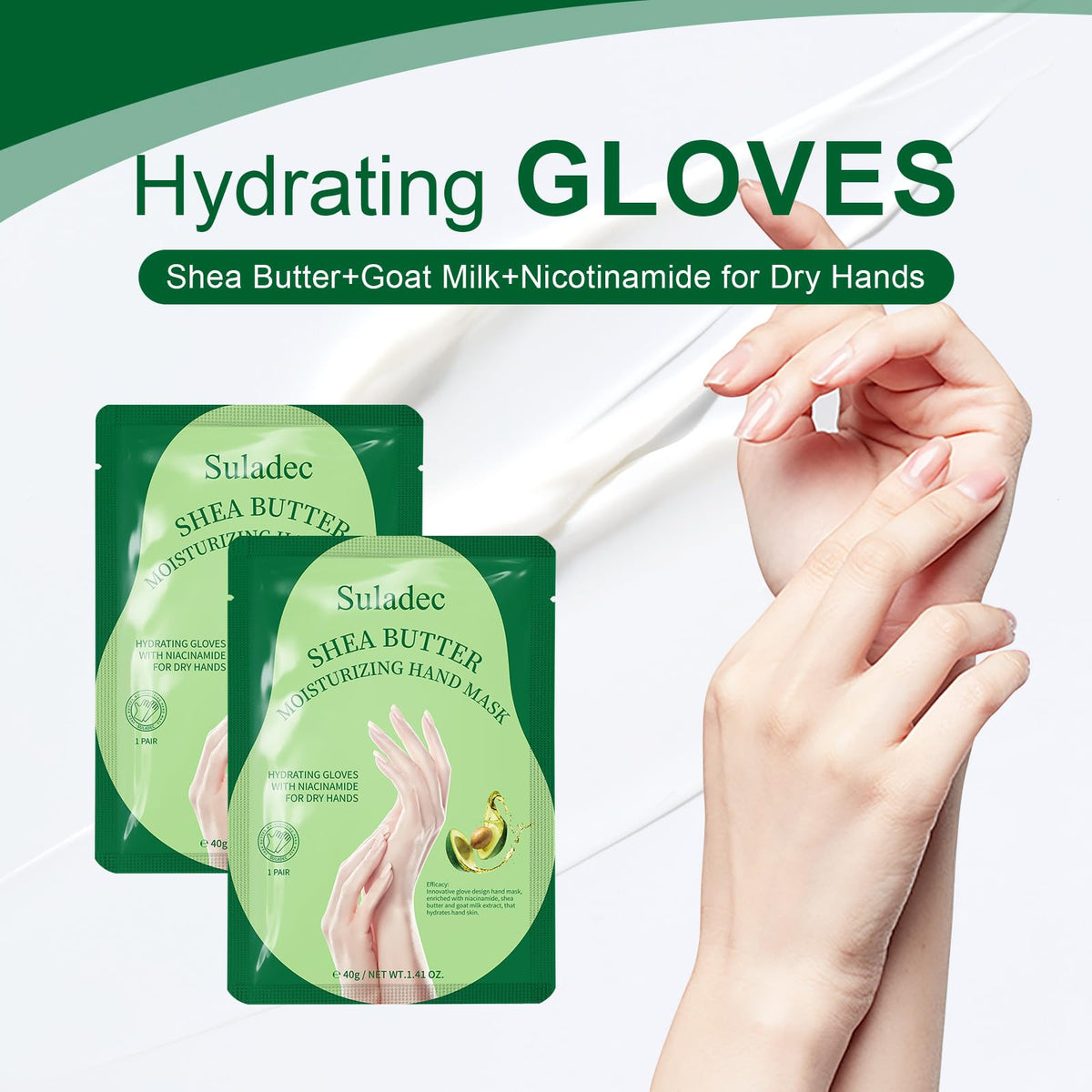 Suladec nourishing hand treatment application lifestyle shot