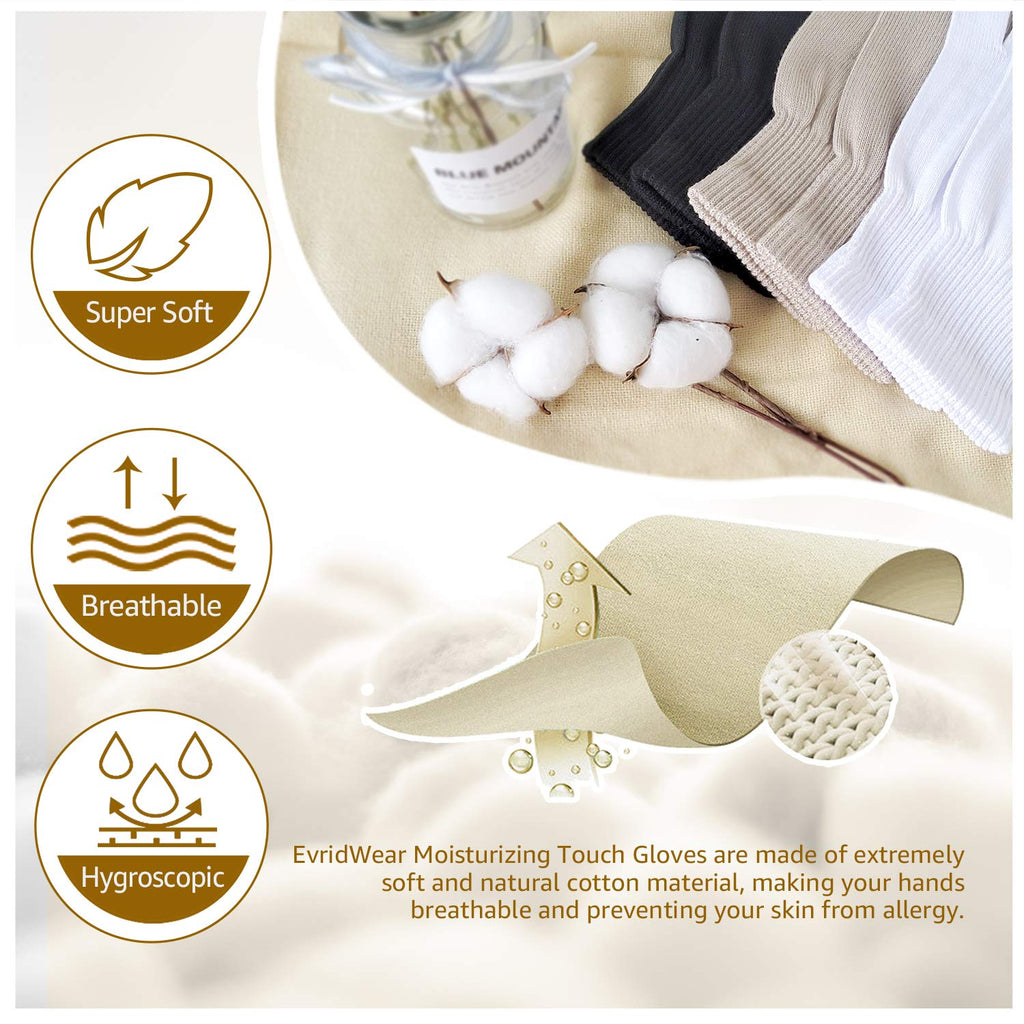 Evridwear breathable cotton gloves worn on hands