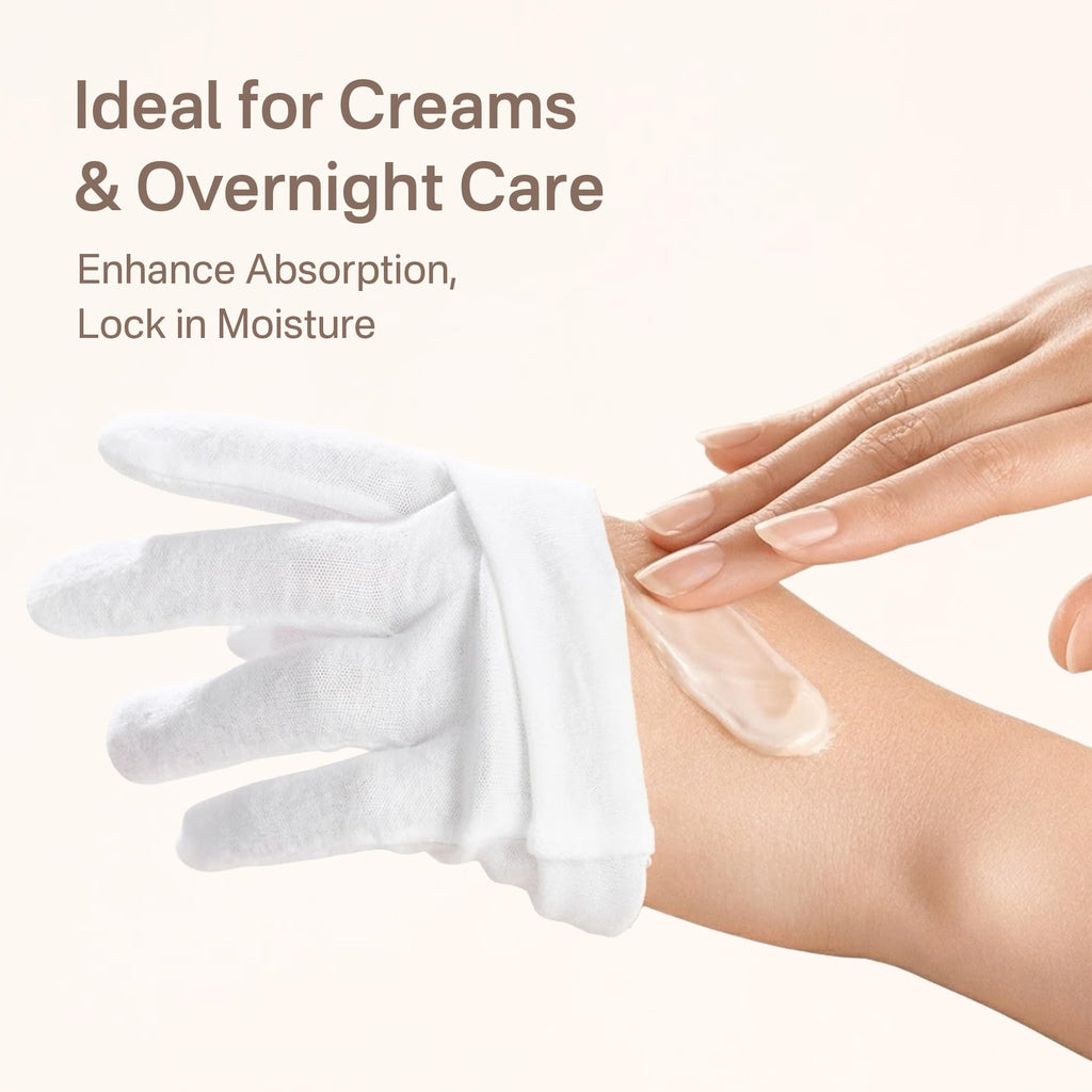Breathable cotton spa gloves for eczema relief and deep hydration