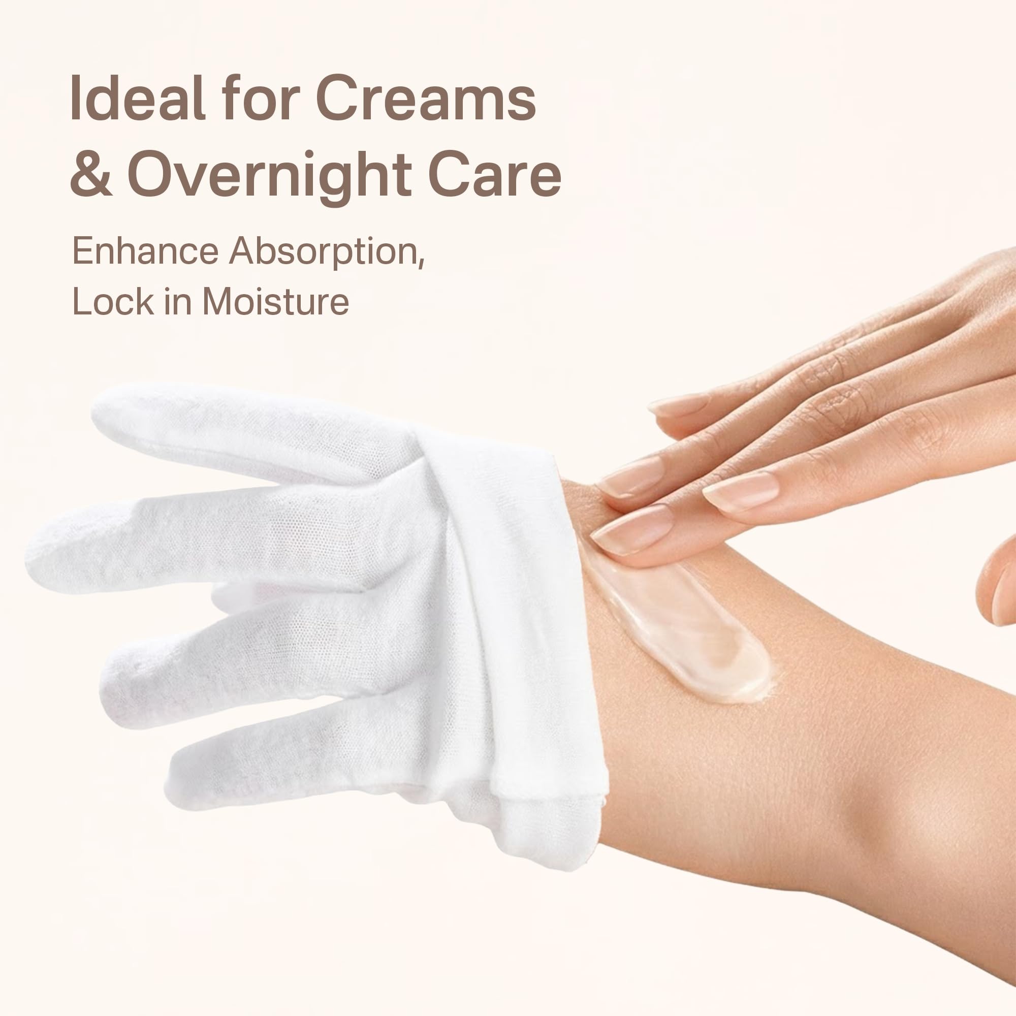 Close up of soft cotton fabric texture of FourSeas moisturizing gloves