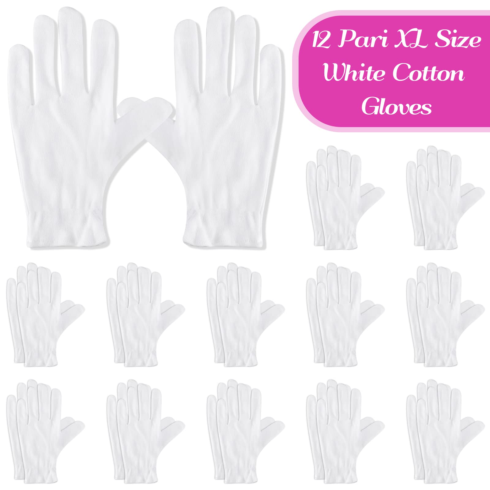 Extra large cotton gloves for eczema treatment and hand spa