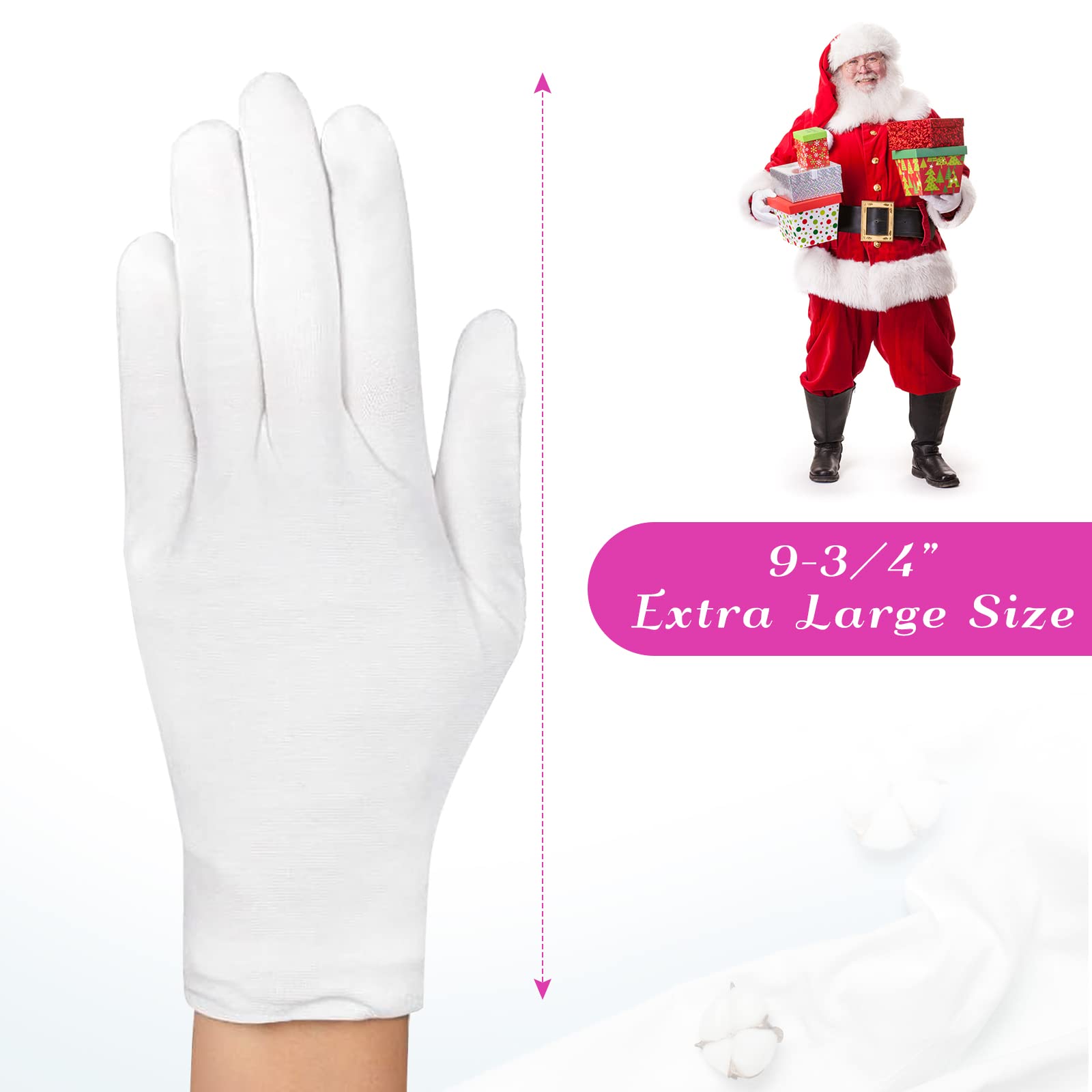 Washable white cloth gloves for jewelry and coin inspection