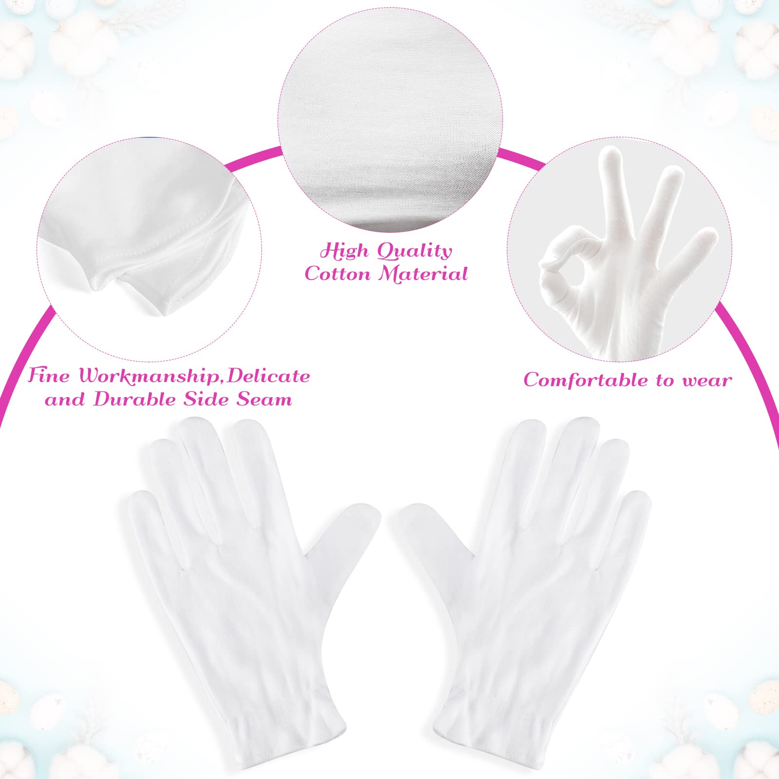 Overnight sleeping gloves for dry hand hydration and skincare