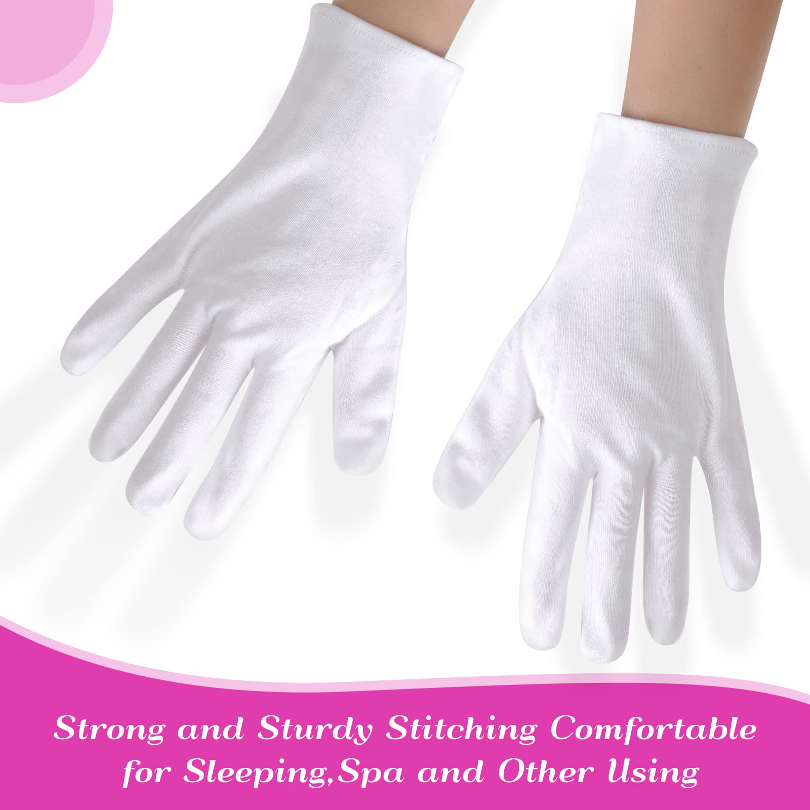 Detailed view of separately sewn thumb on Paxcoo cotton gloves