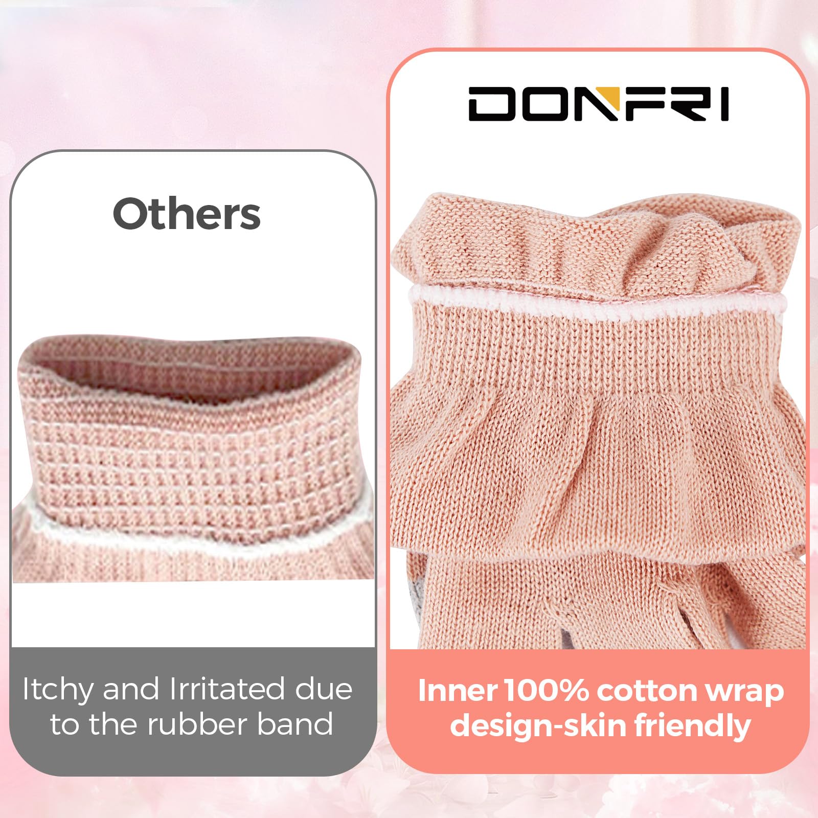 Donfri cotton gloves flat lay packaging display