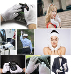 Bweissth fabric gloves worn on hands showing fit