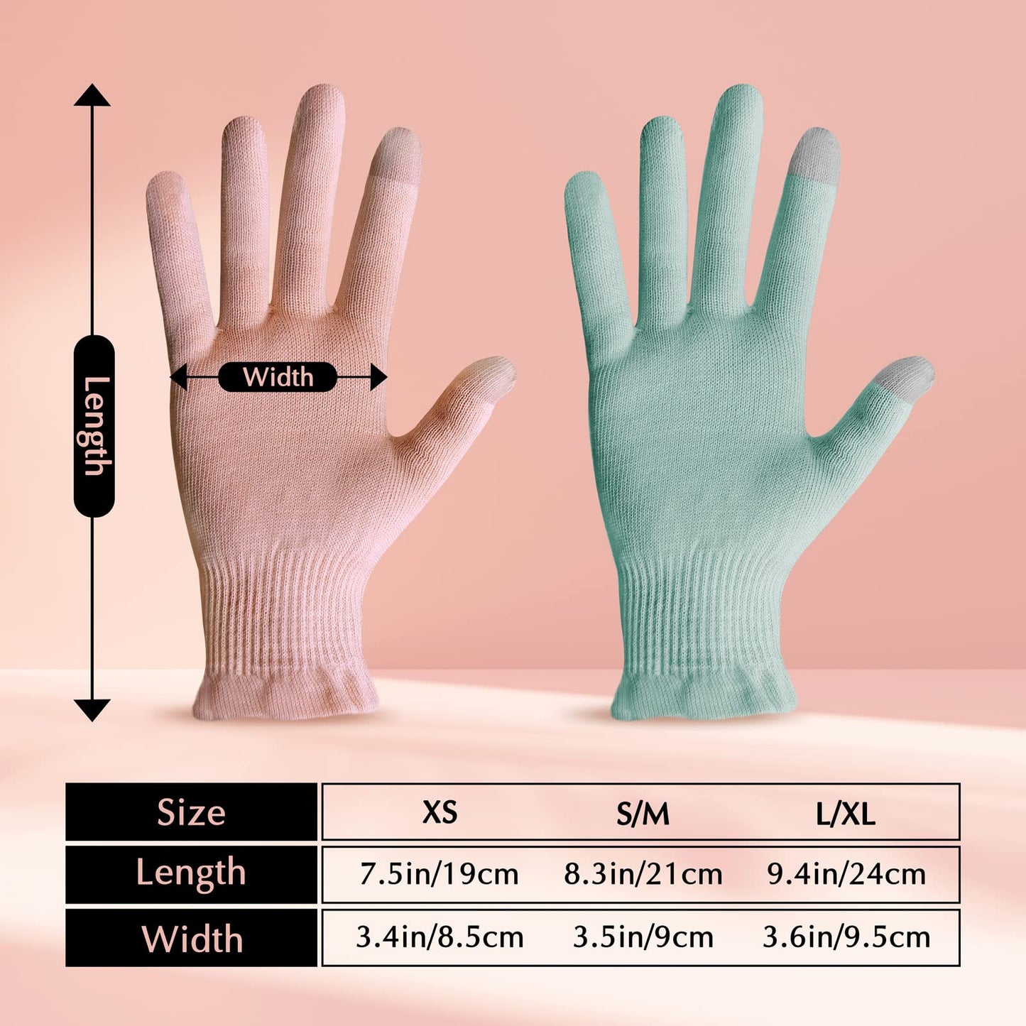 Two pair set of Evridwear pink cotton gloves
