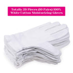 Selizo white moisturizing gloves worn on hands