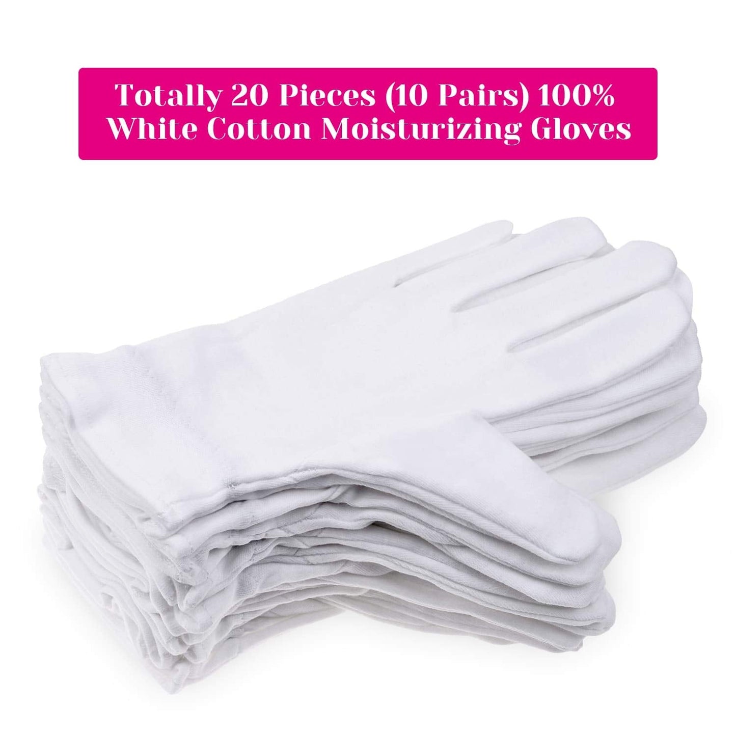 Selizo white cotton moisturizing gloves for dry hands