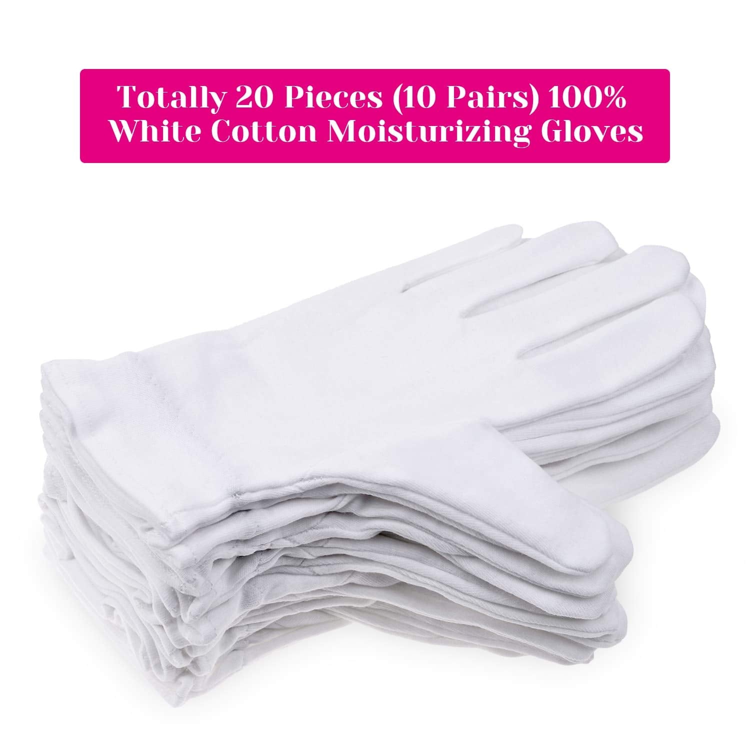 Selizo white cotton moisturizing gloves for dry hands