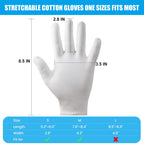 FourSeas cotton gloves showing stretch and flexible fit