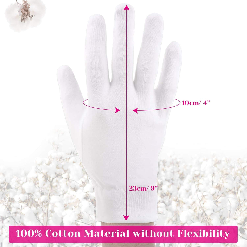 Selizo cotton gloves laid flat displaying length