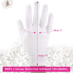 Selizo cotton gloves laid flat displaying length