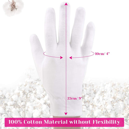 Set of 10 pairs of cotton gloves for spa and skincare