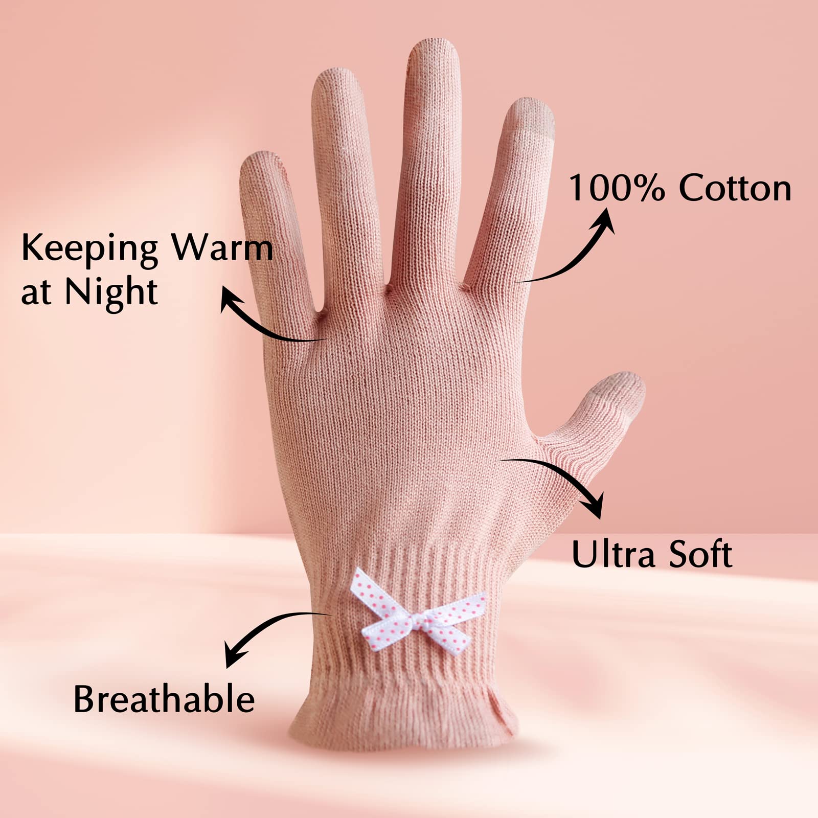 Six pair pack of Evridwear feather weight moisturizing gloves.