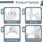 Reusable fabric inspection gloves protecting jewelry and coins from fingerprints