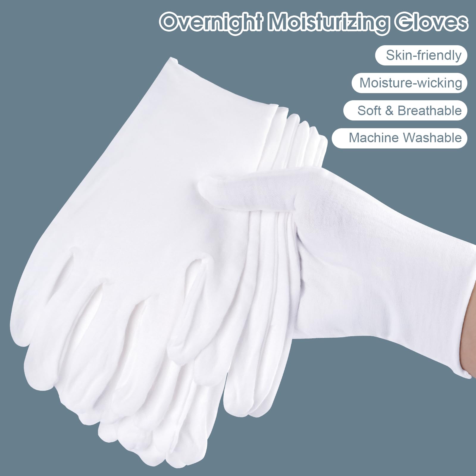 White cotton gloves used for jewelry inspection