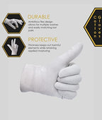 Dovortex reusable white cotton gloves lifestyle angle
