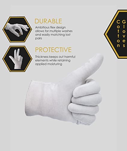 Dovortex reusable white cotton gloves lifestyle angle