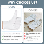 Twelve pairs of washable white cotton work gloves for cosmetic spa therapy