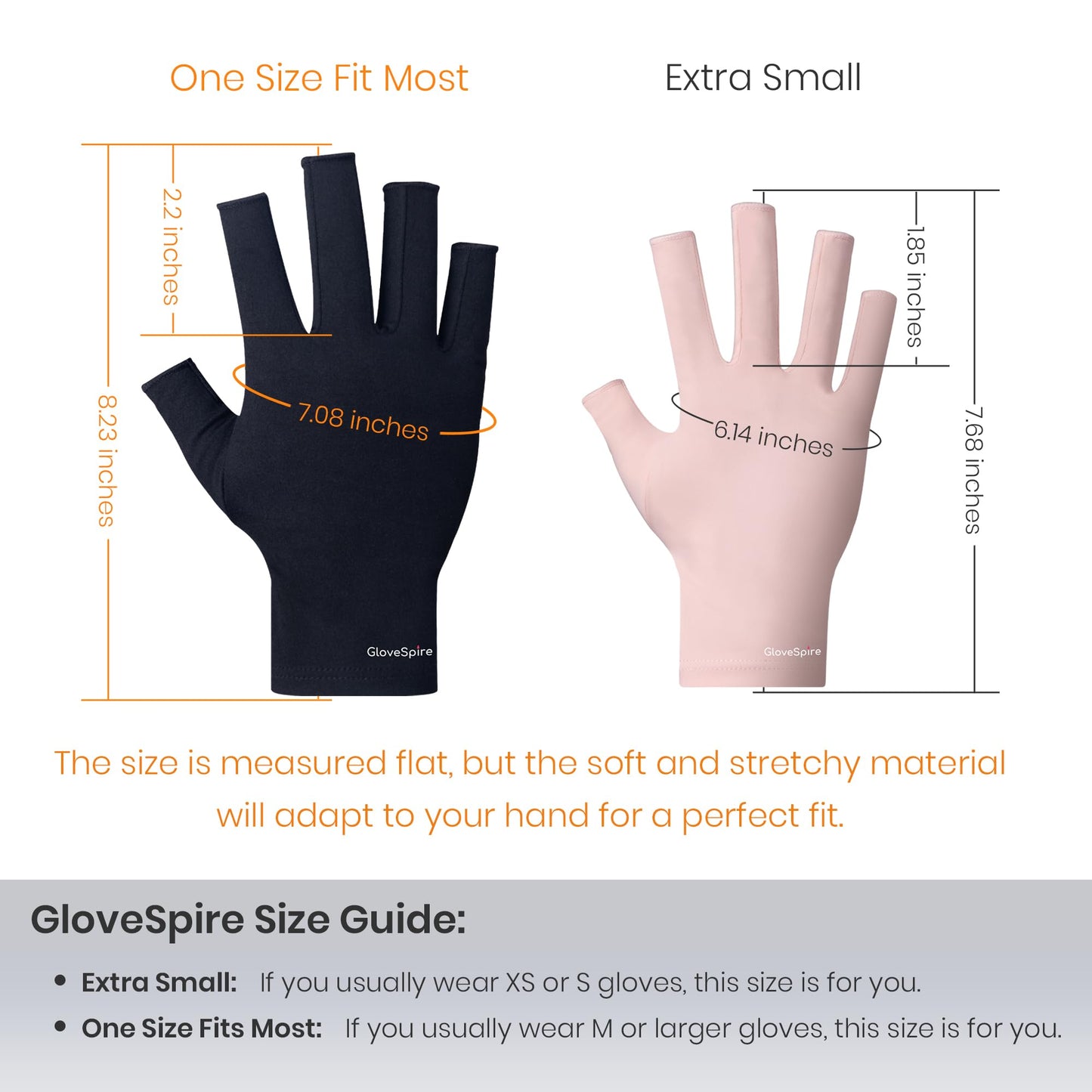 GloveSpire UV gloves worn during gel nail manicure