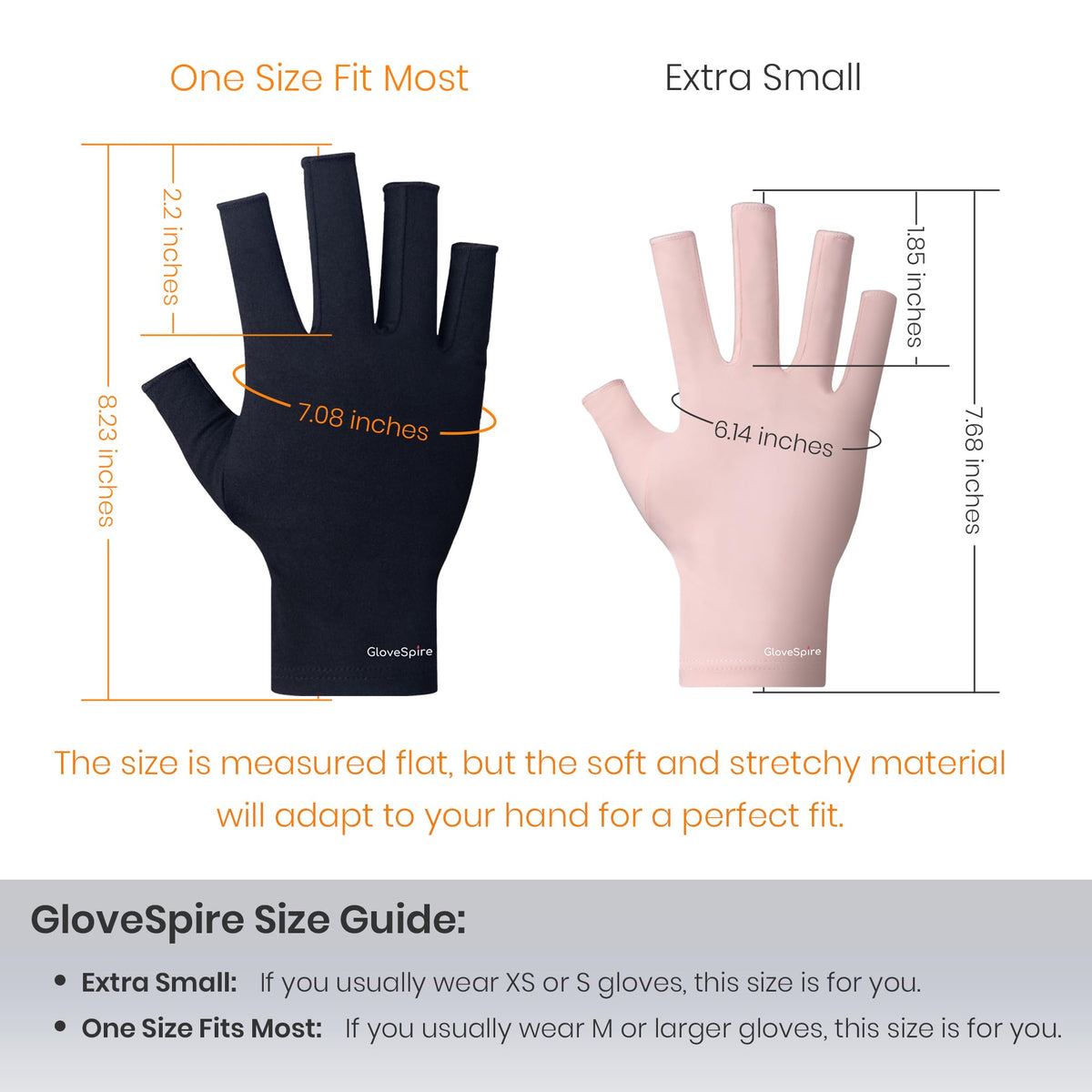 GloveSpire professional nail UV gloves inside packaging pouch