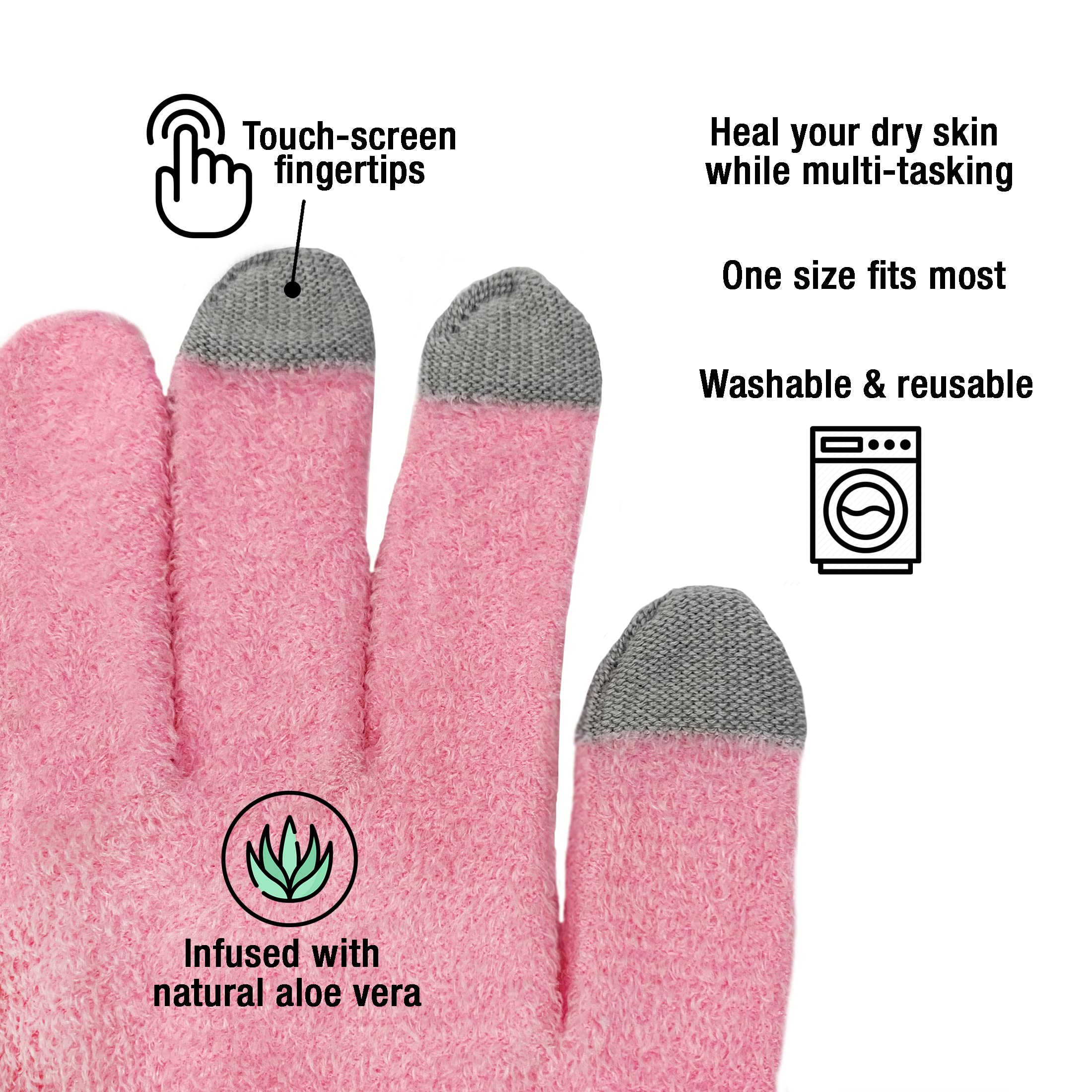 Touchscreen compatible aloe gloves for hydration