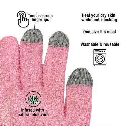 Touchscreen compatible aloe gloves for hydration