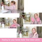 Eurow soft breathable fabric moisturizing gloves paired together
