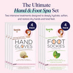 SpaLife hand gloves and foot sockies packaging showing product details