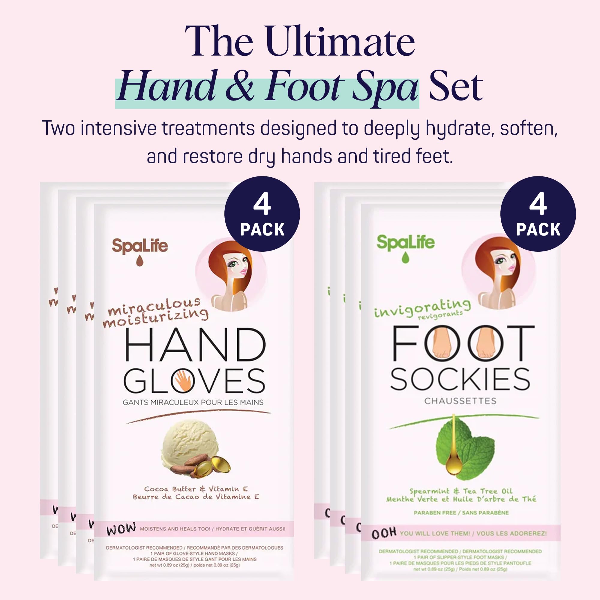 SpaLife Korean skincare hand gloves and foot socks packaging