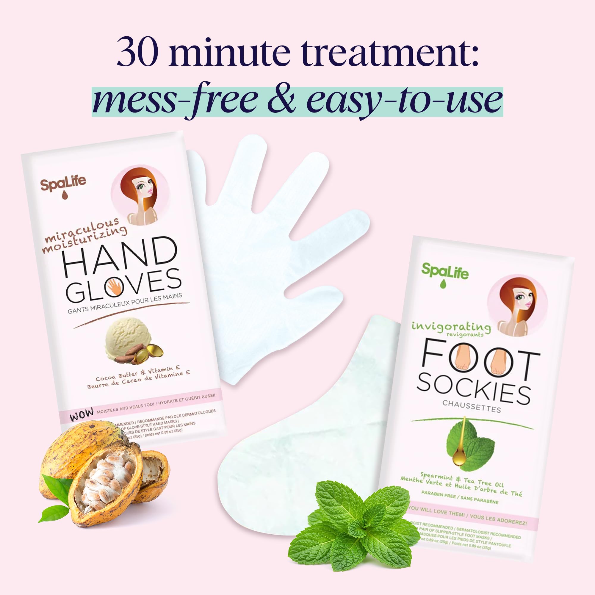 SpaLife moisturizing hand treatment gloves for dry skin