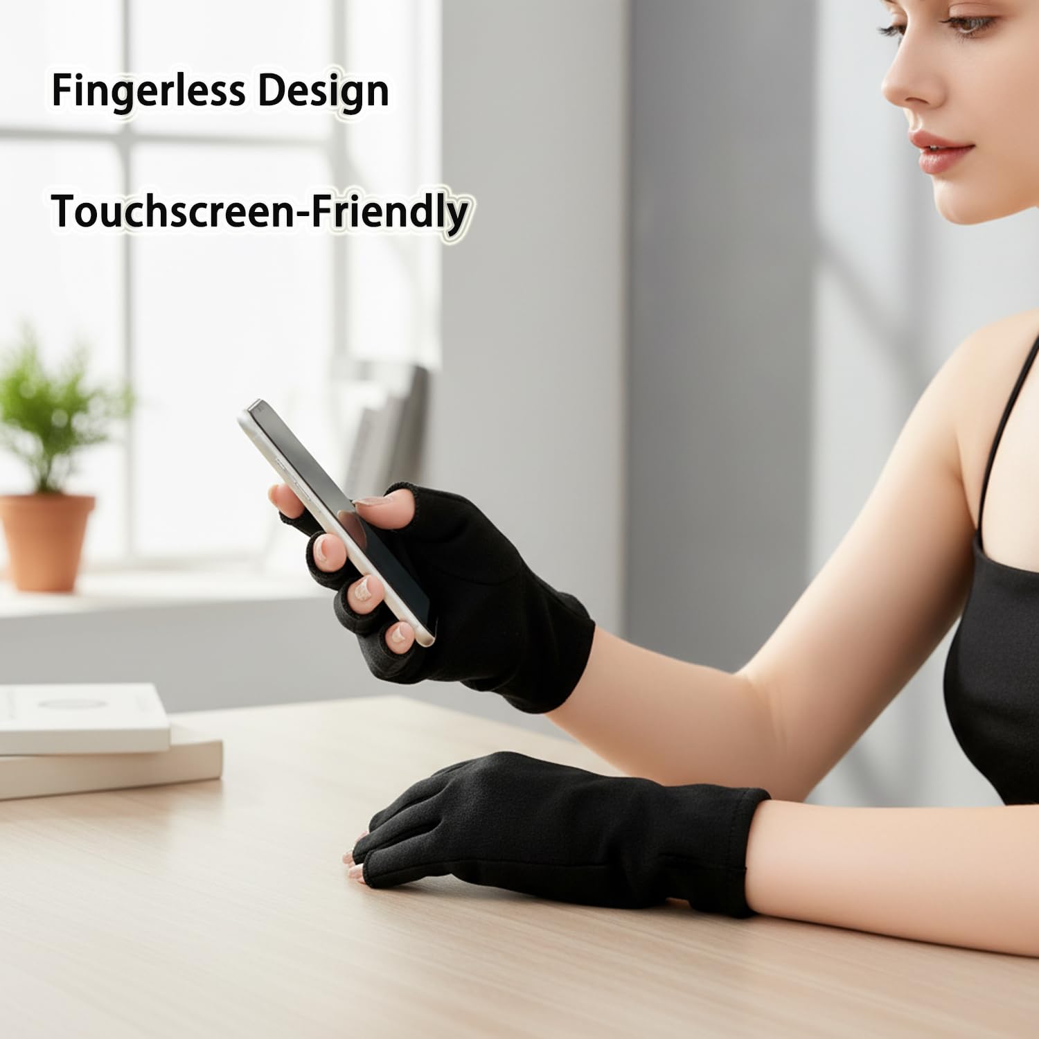 Fingerless cotton gloves for adult eczema care and hydration