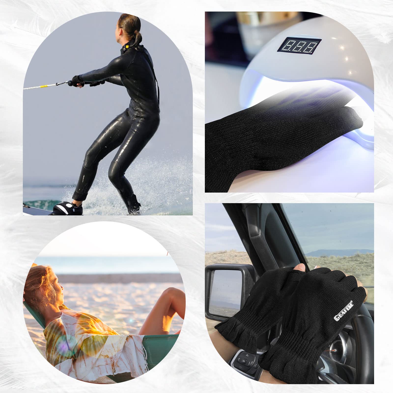 GSAFEME fingerless moisturizing gloves for dry hands