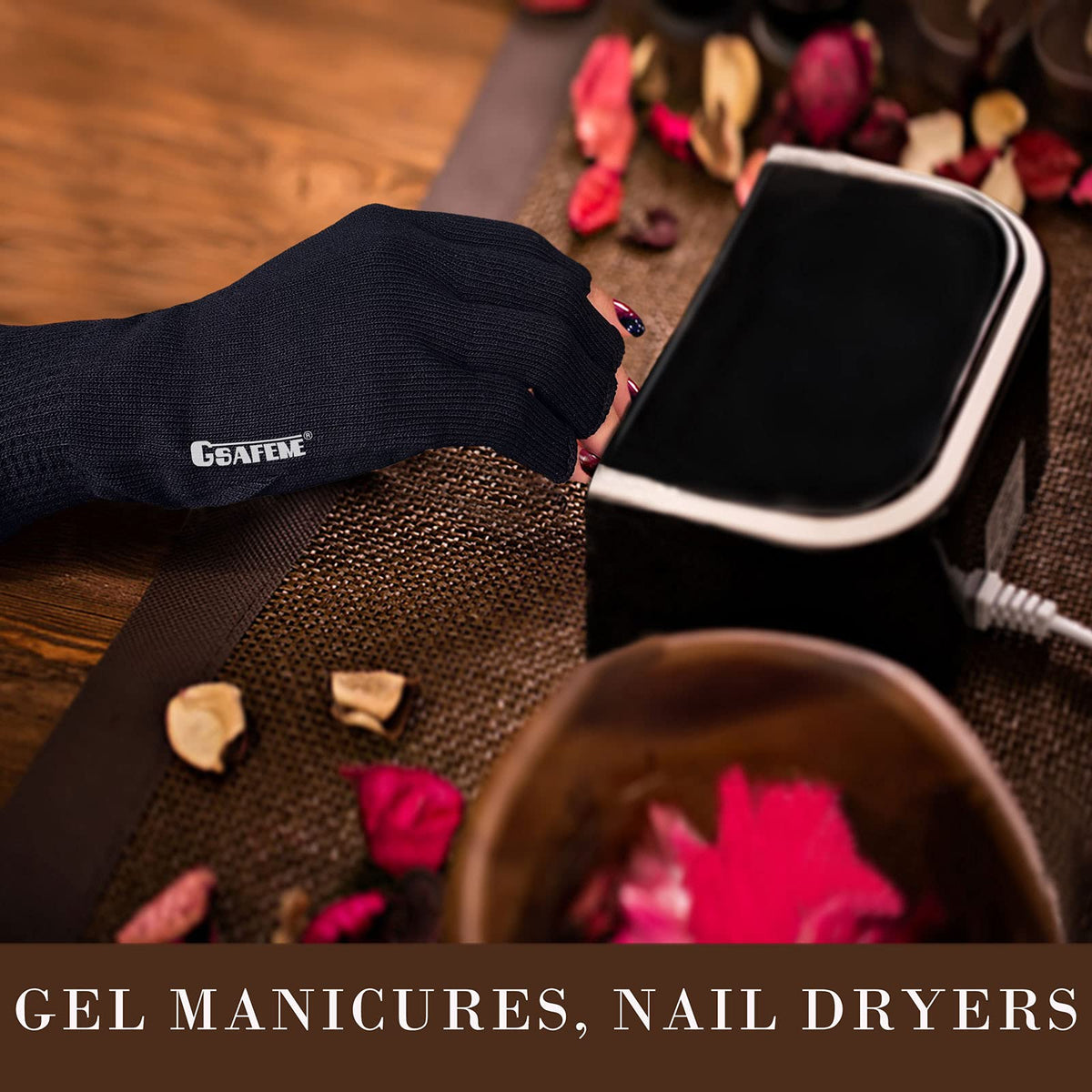 Small and medium black eczema gloves pair