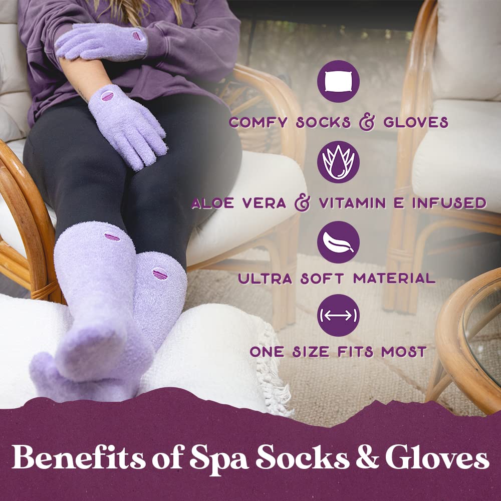 Purple Canyon soft aloe infused spa socks for cracked heels