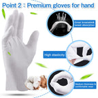 Pangtiku breathable cotton gloves displayed with hand cream tube
