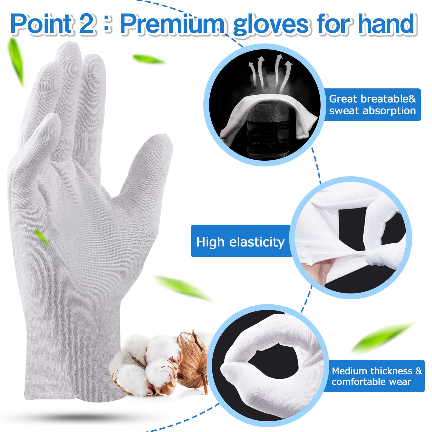 Child hands wearing small size white eczema treatment gloves
