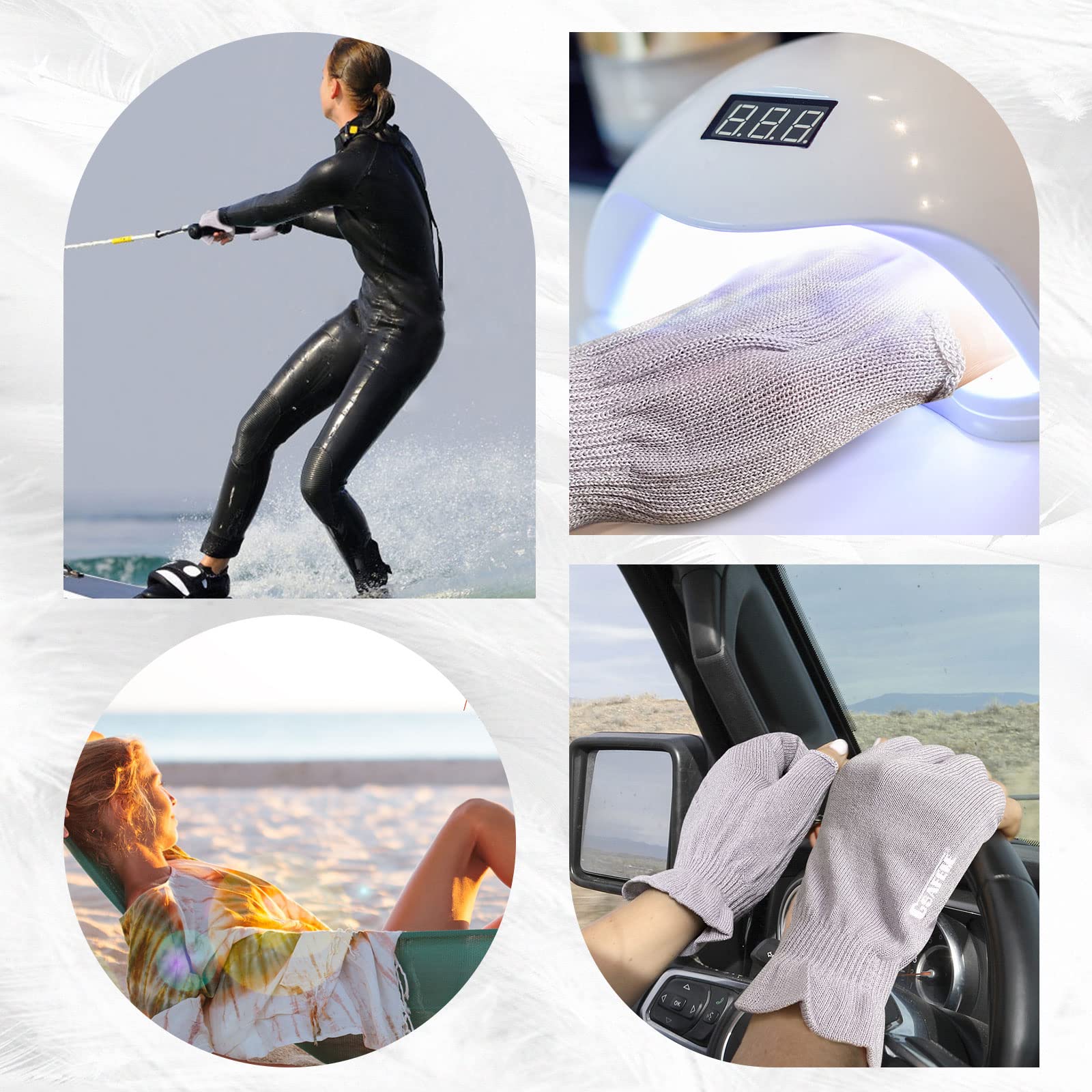 Side view of GSAFEME cotton gloves showing breathable fabric