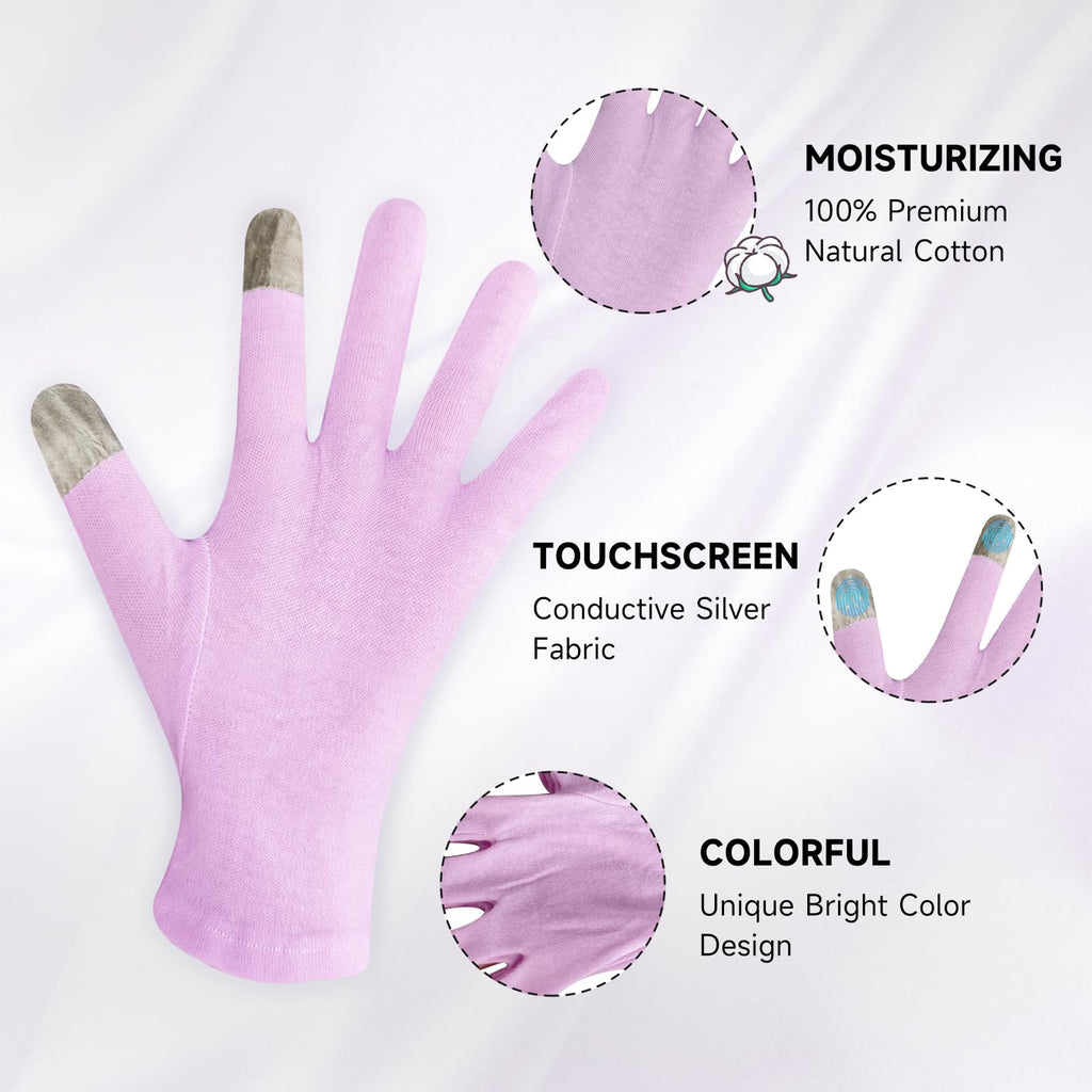 Close up of HandLove touchscreen friendly fingertips on cotton gloves